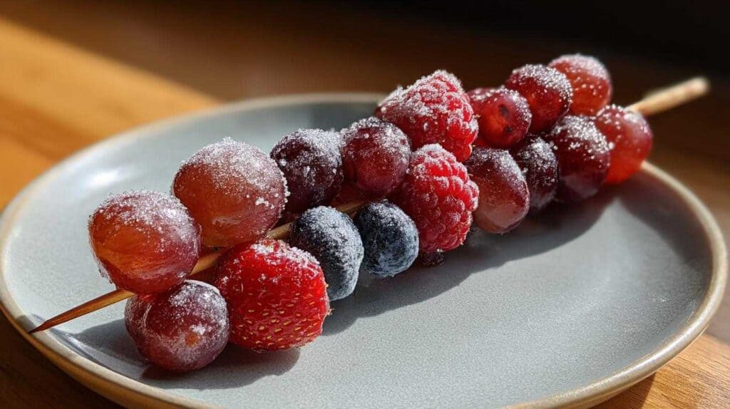 Frozen Grapes & Berry Skewers for Kids: Simple Cooling Snack