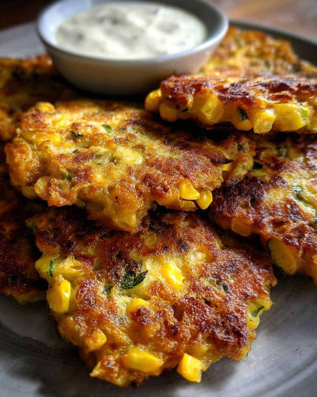 Grilled Corn & Zucchini Fritters Kids Love (with Yummy Dip!) - detail 2