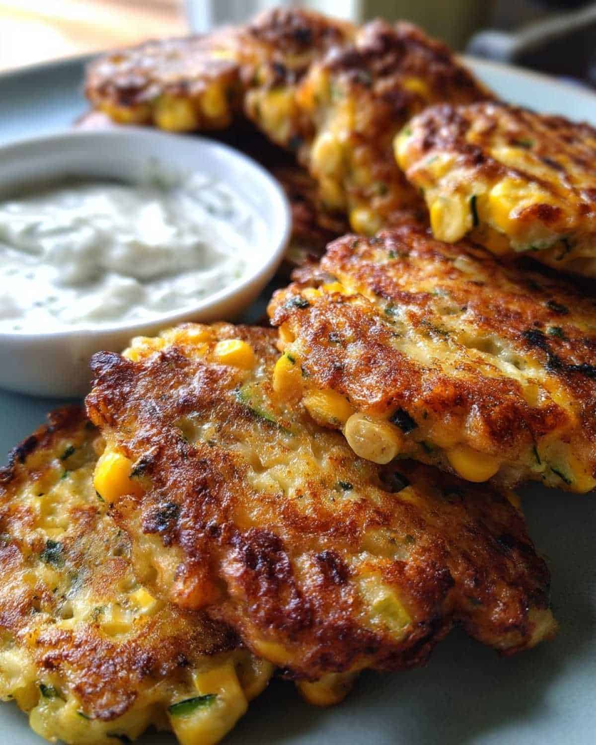 Grilled Corn & Zucchini Fritters Kids Love (with Yummy Dip!) - detail 3