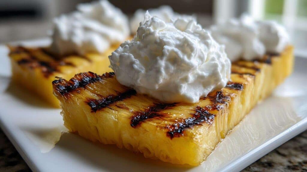 Grilled Pineapple for Kids: 1 Sweet Summer Delight Grilled Pineapple for Kids: Simple Summer Dessert with Coconut Cream