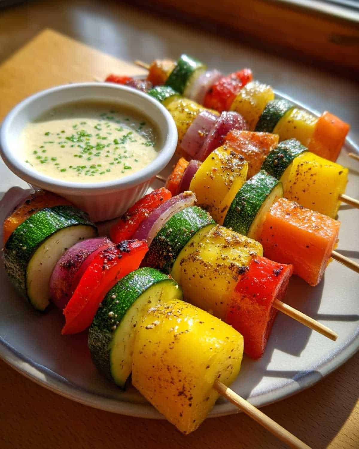 Hummus & Veggie Rainbow Skewers for Kids: Healthy Lunchbox Snack/Side - detail 1