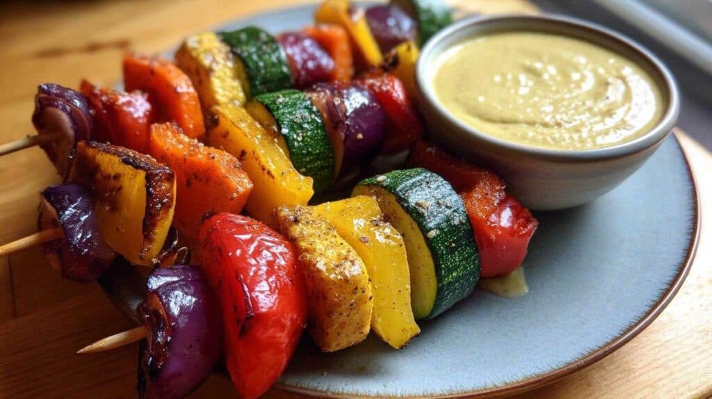 Hummus & Veggie Rainbow Skewers for Kids: Healthy Lunchbox Snack/Side