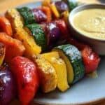 Hummus & Veggie Rainbow Skewers for Kids: Healthy Lunchbox Snack/Side