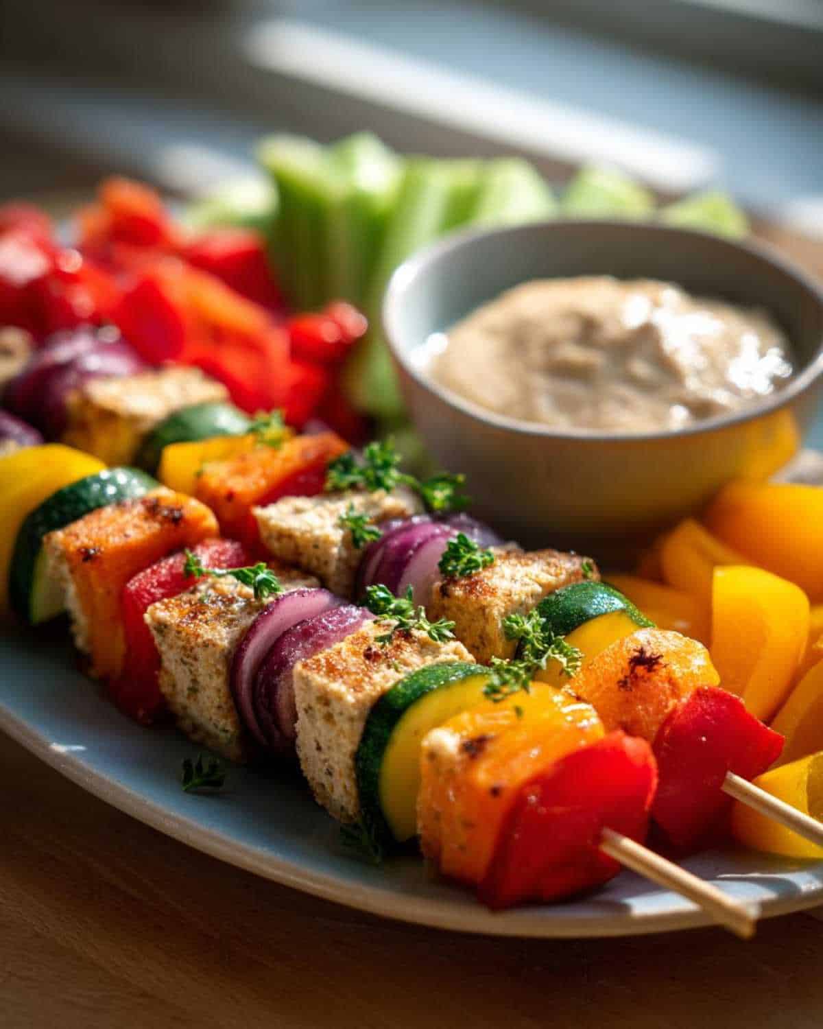 Hummus & Veggie Rainbow Skewers for Kids: Healthy Lunchbox Snack/Side - detail 2