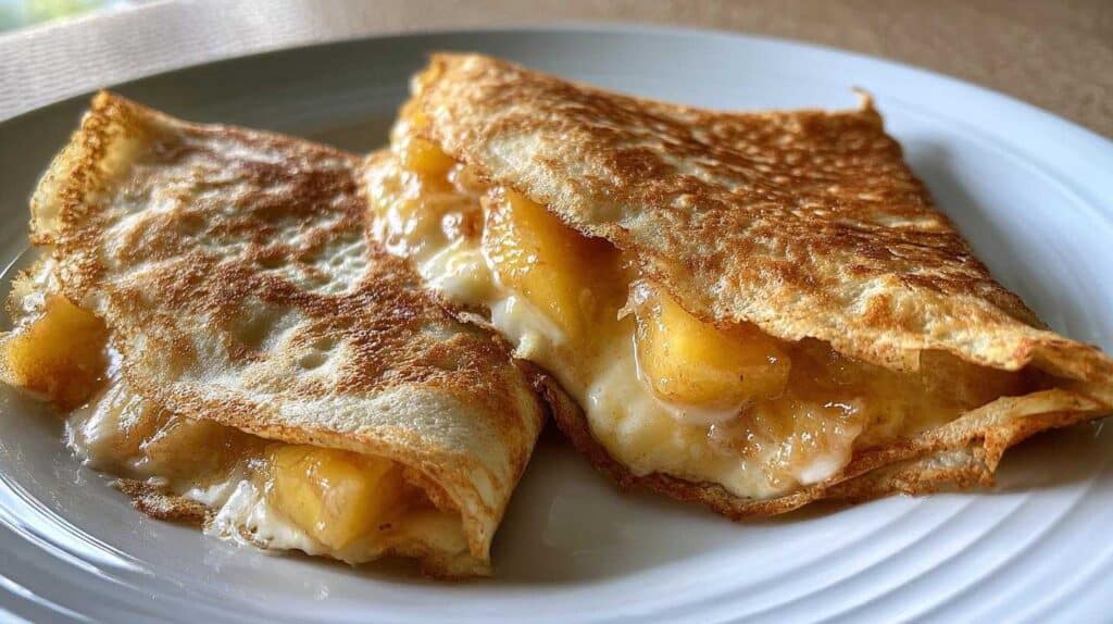 Kid-Approved Crepes with Peaches & Cream Filling