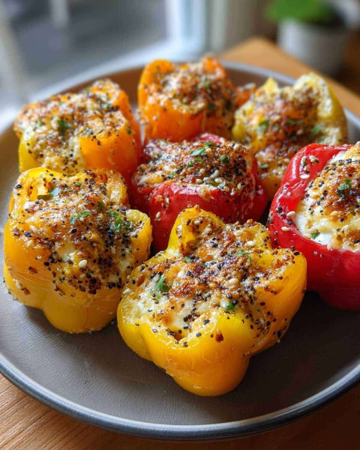 Mini Bell Peppers Stuffed with Cream Cheese & Everything Bagel Spice for Kids - detail 1