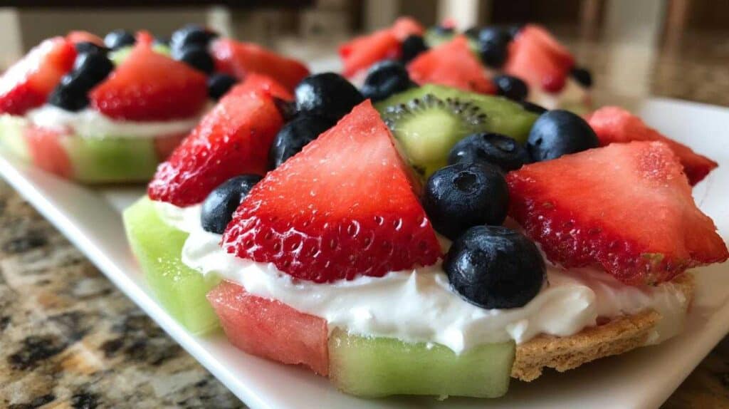 Mini Fruit Pizzas on Watermelon Slices for Kids: Refreshing & Fun