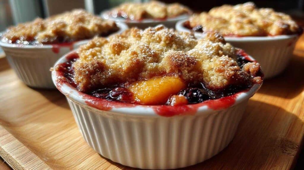 Mini Peach & Blueberry Cobblers for Kids: Easy Summer Dessert Portions