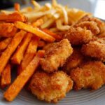 Kid-Friendly Air Fryer Chicken Nuggets with Sweet Potato Fries