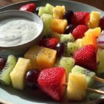Kid-Friendly Apple Fruit Skewers with Yogurt Dip