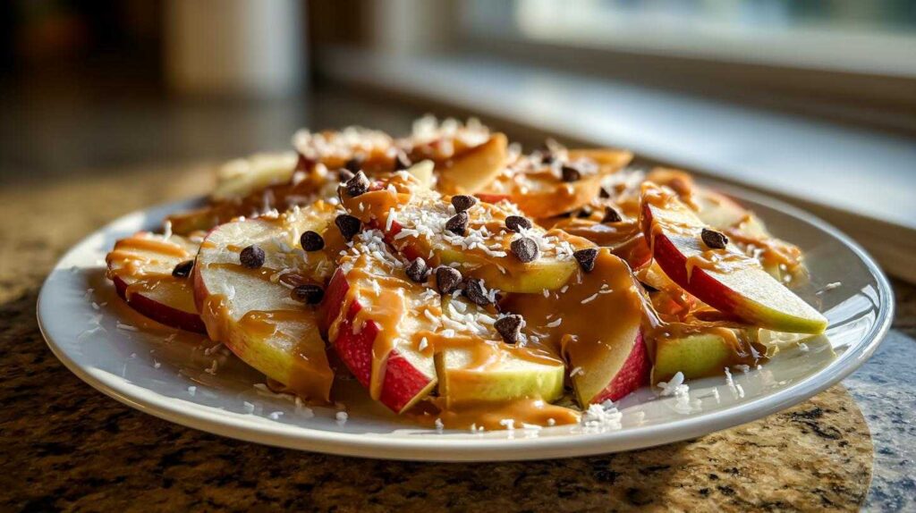 Kid-Friendly Apple Nachos with Peanut Butter Drizzle