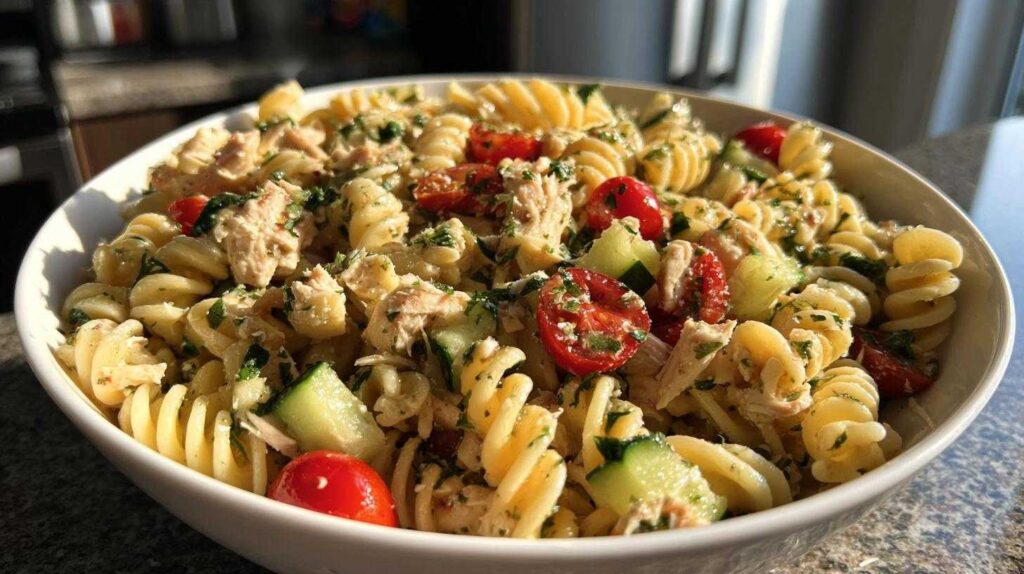 Kid-Friendly Basil Chicken Pasta Salad