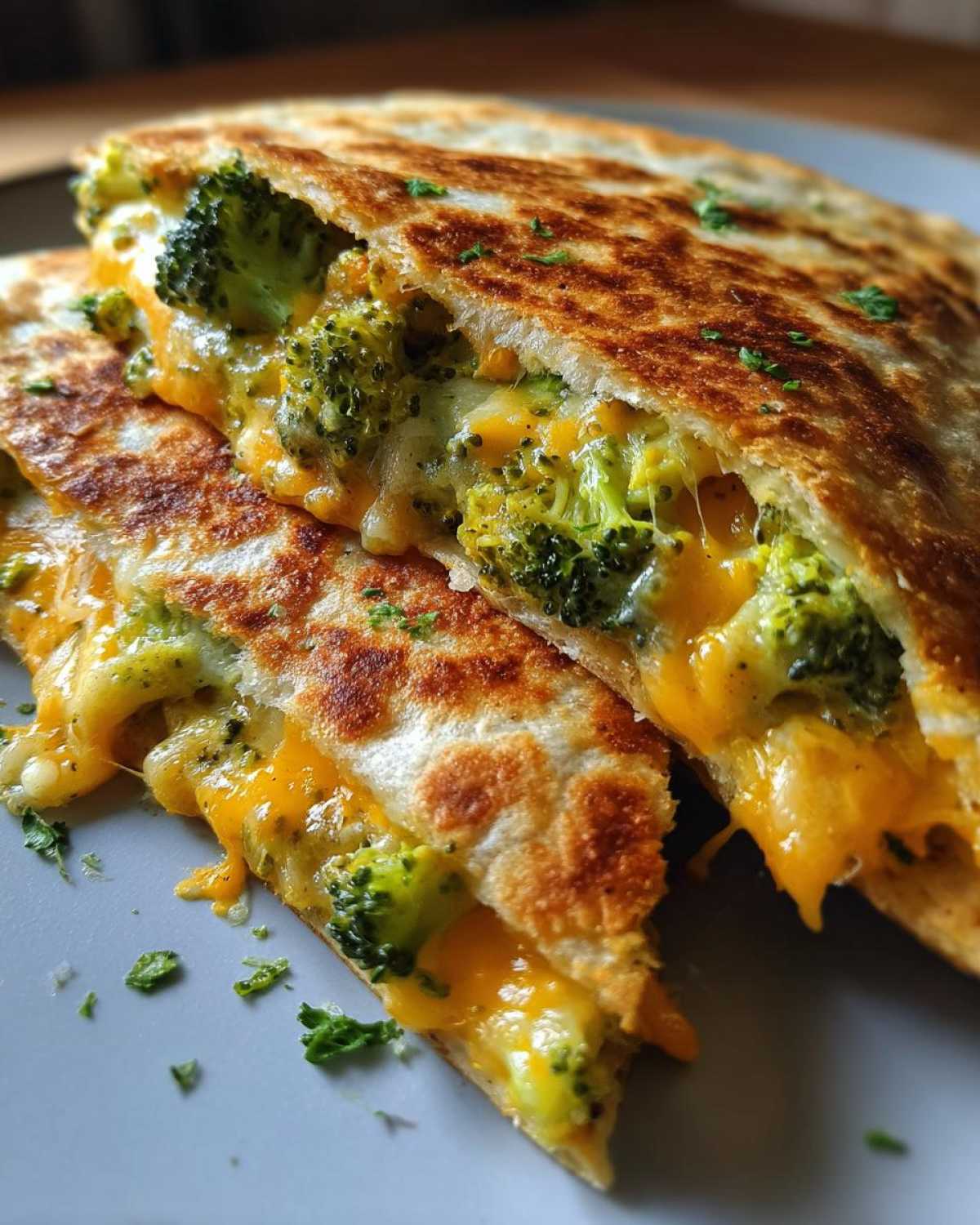 Kid-Friendly Breakfast Quesadillas- Broccoli Cheese - detail 2