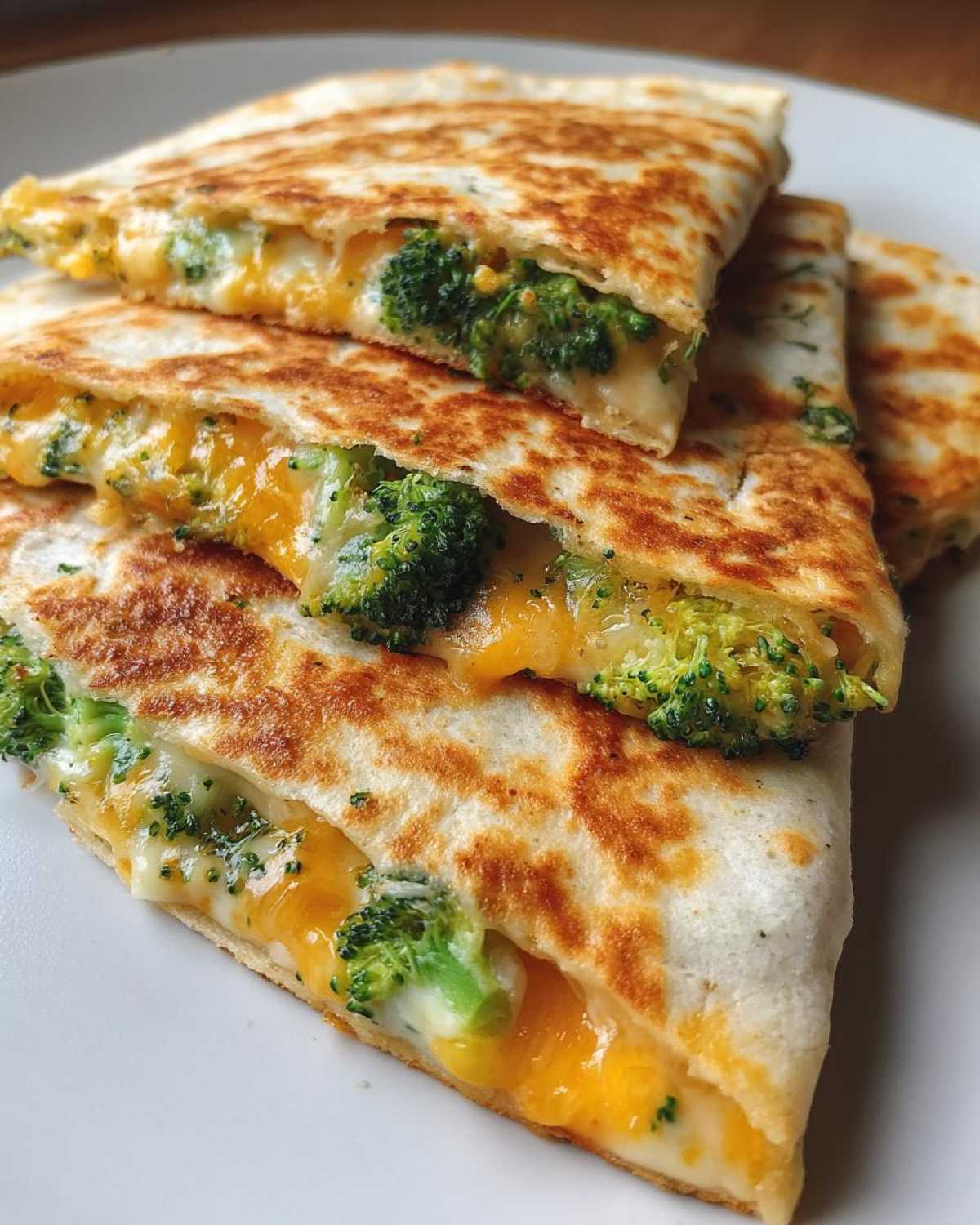 Kid-Friendly Breakfast Quesadillas- Broccoli Cheese - detail 3
