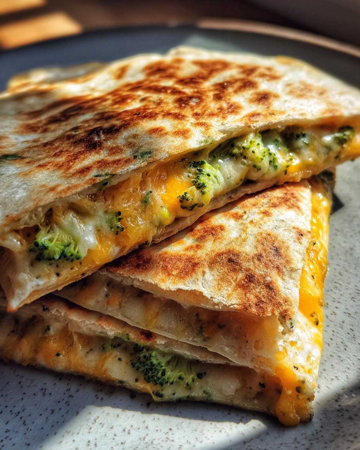 Kid-Friendly Breakfast Quesadillas- Broccoli Cheese - detail 4
