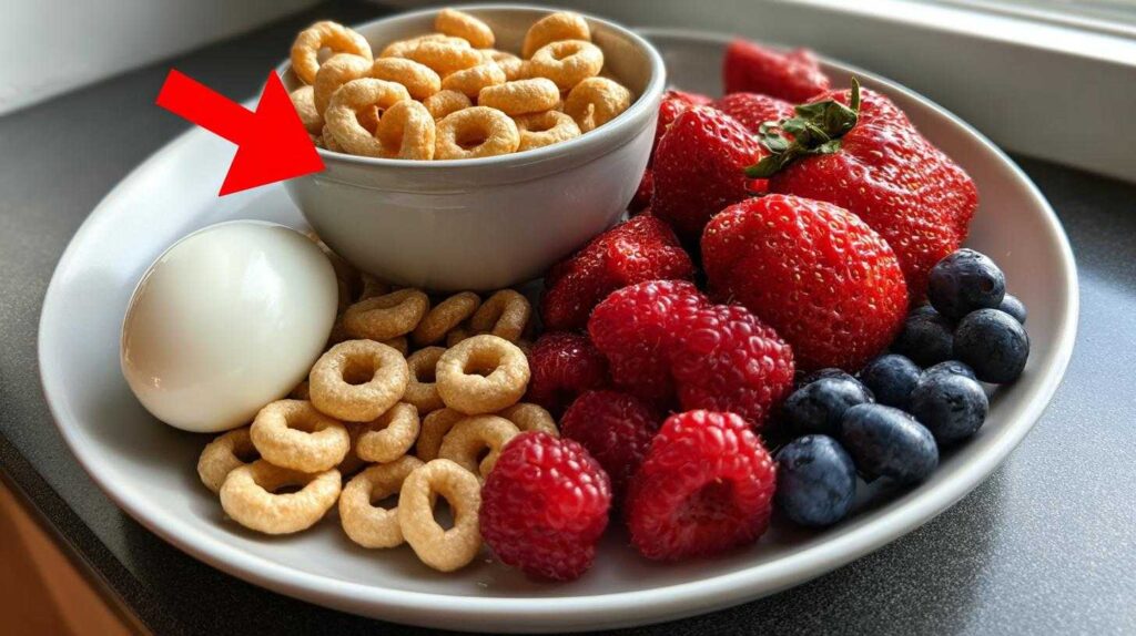 Simple Kid-Friendly Cheerios, Berries and Hard-Boiled Egg Fix Kid-Friendly Cheerios, Berries and Hard-Boiled Egg
