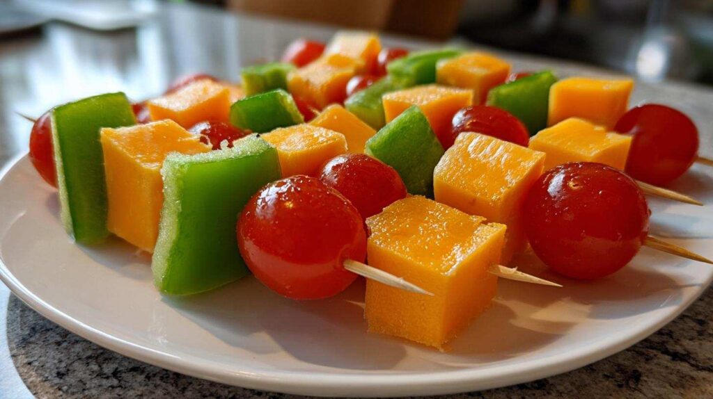 Kid-Friendly Cheese & Veggie Snack Kabobs