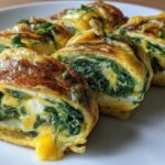 Kid-Friendly Cheesy Spinach Omelet Roll-Ups