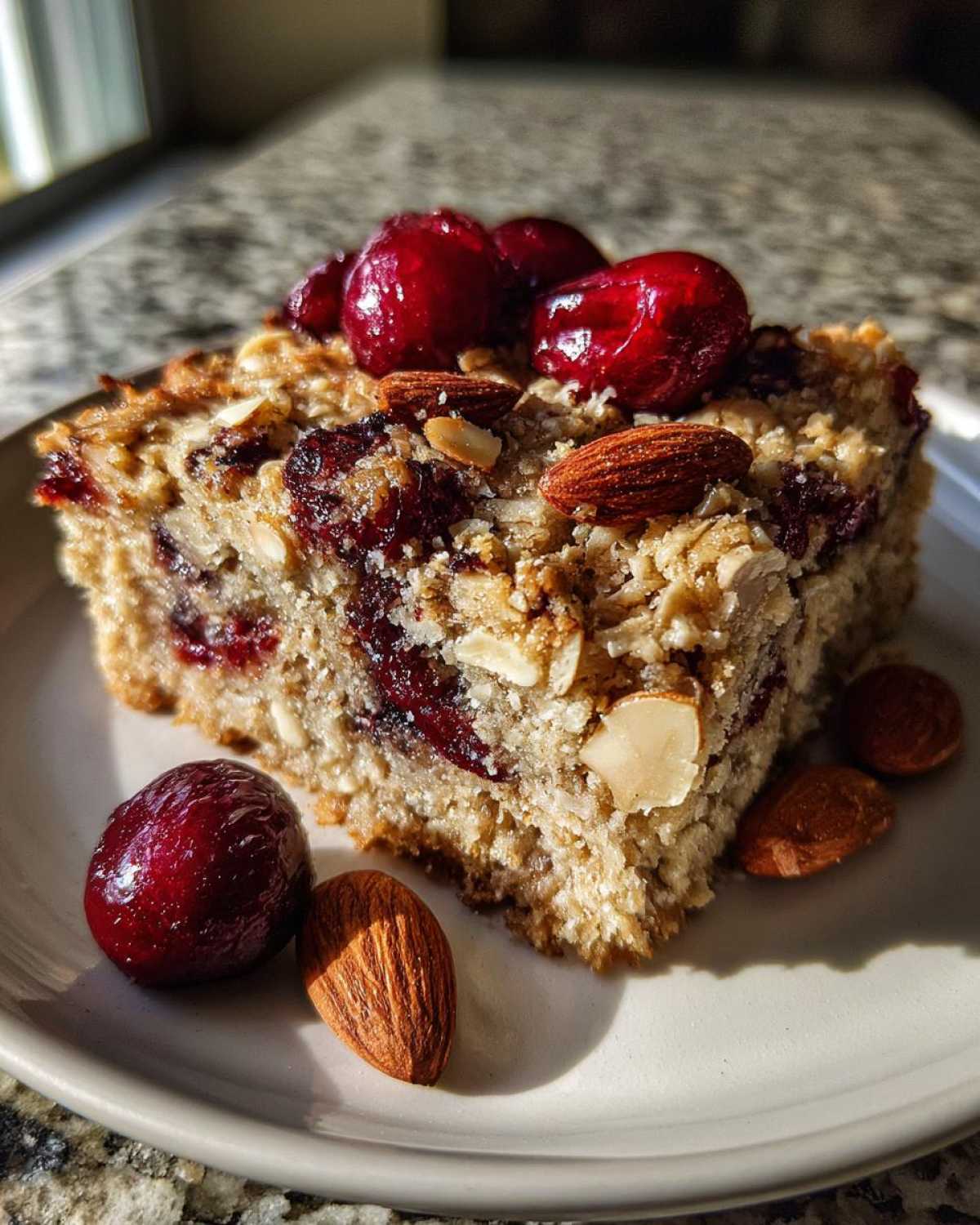 Kid-Friendly Cherry Almond Oatmeal Bake - detail 1