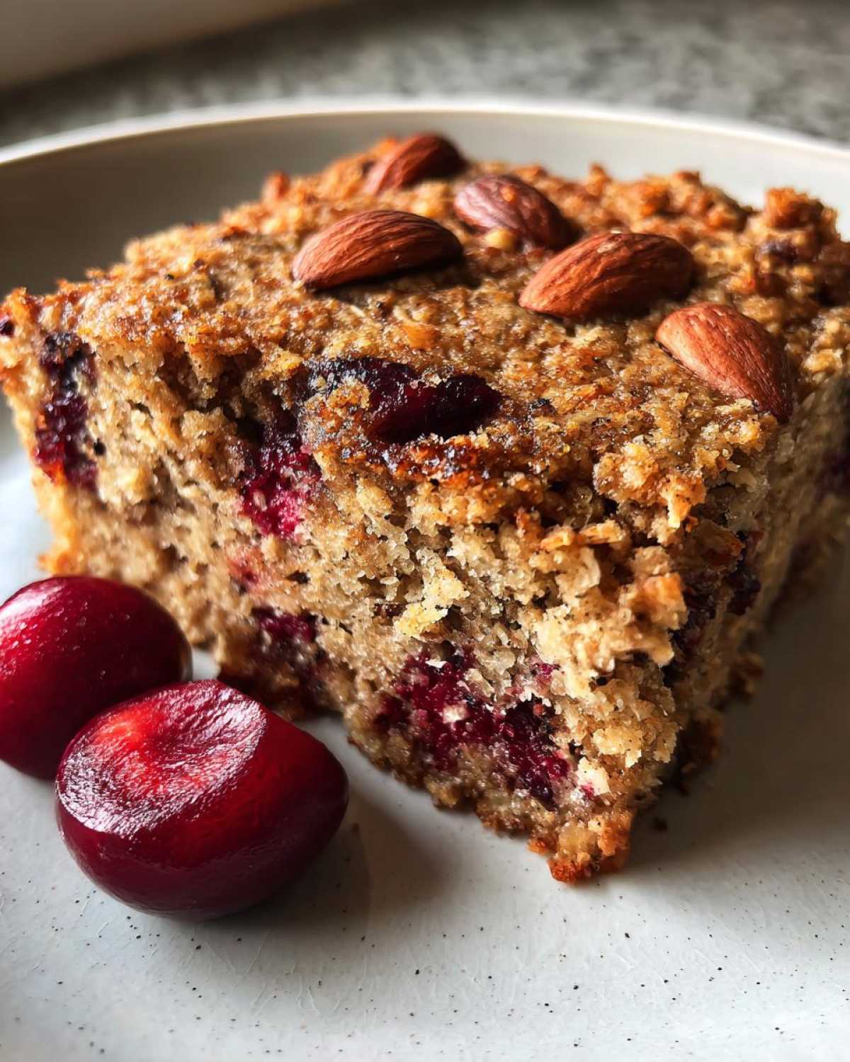 Kid-Friendly Cherry Almond Oatmeal Bake - detail 3
