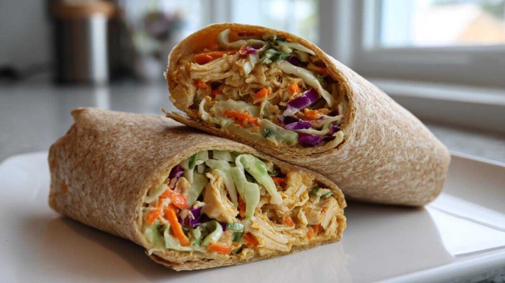 Kid-Friendly Crunchy Chicken Slaw Wraps