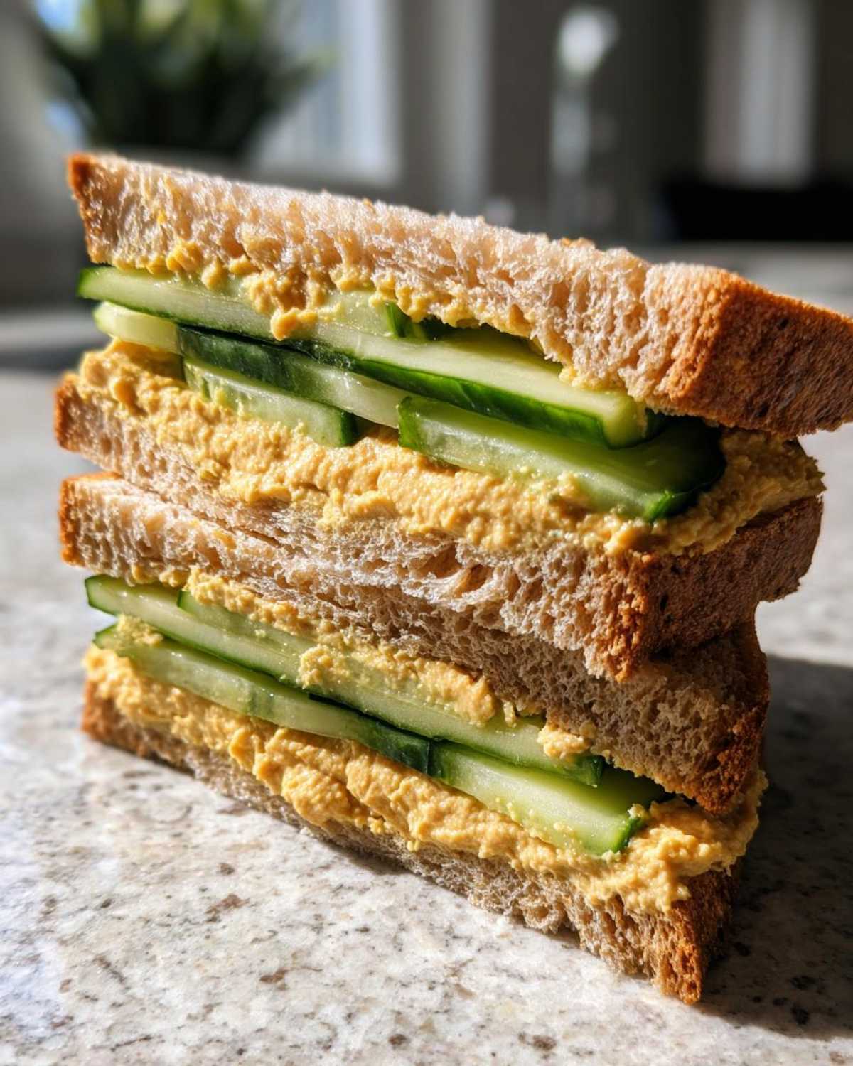 Kid-Friendly Cucumber Hummus Sandwiches - detail 2