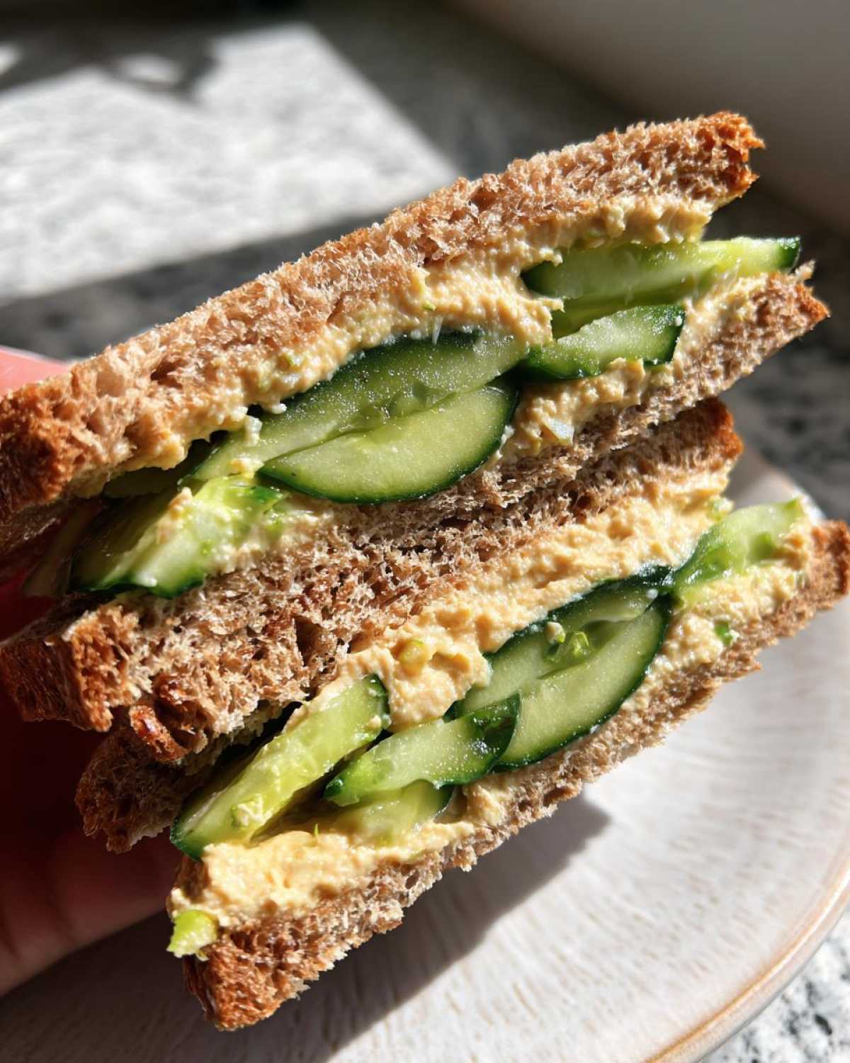 Kid-Friendly Cucumber Hummus Sandwiches - detail 3