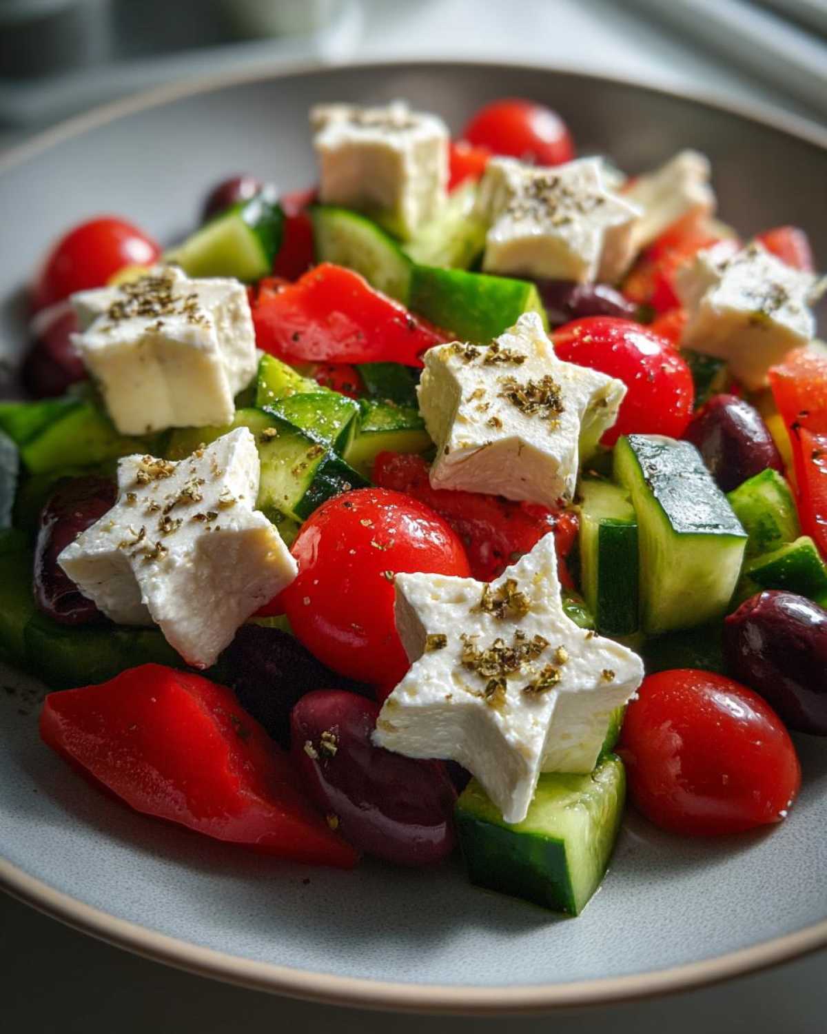 Kid-Friendly Greek Salad with Feta Cheese Stars - detail 1