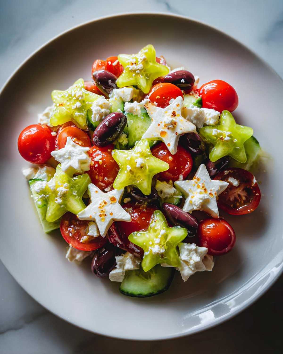 Kid-Friendly Greek Salad with Feta Cheese Stars - detail 2