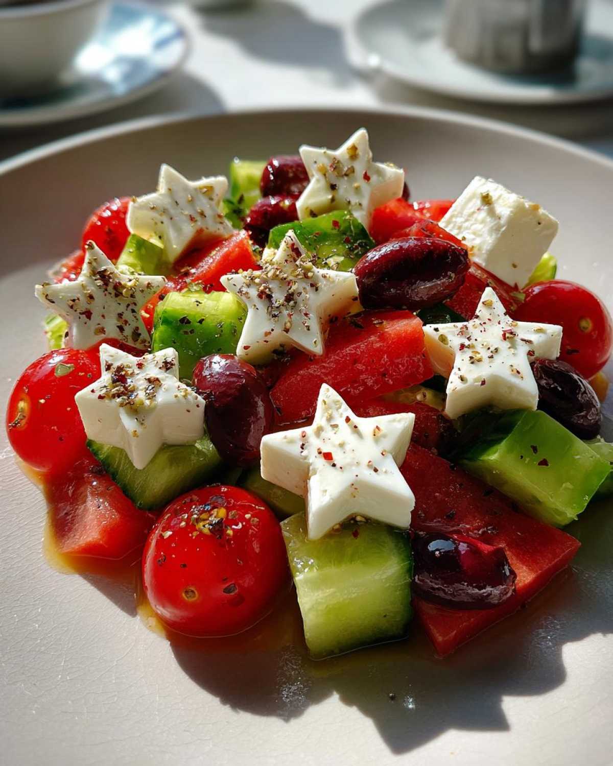 Kid-Friendly Greek Salad with Feta Cheese Stars - detail 3