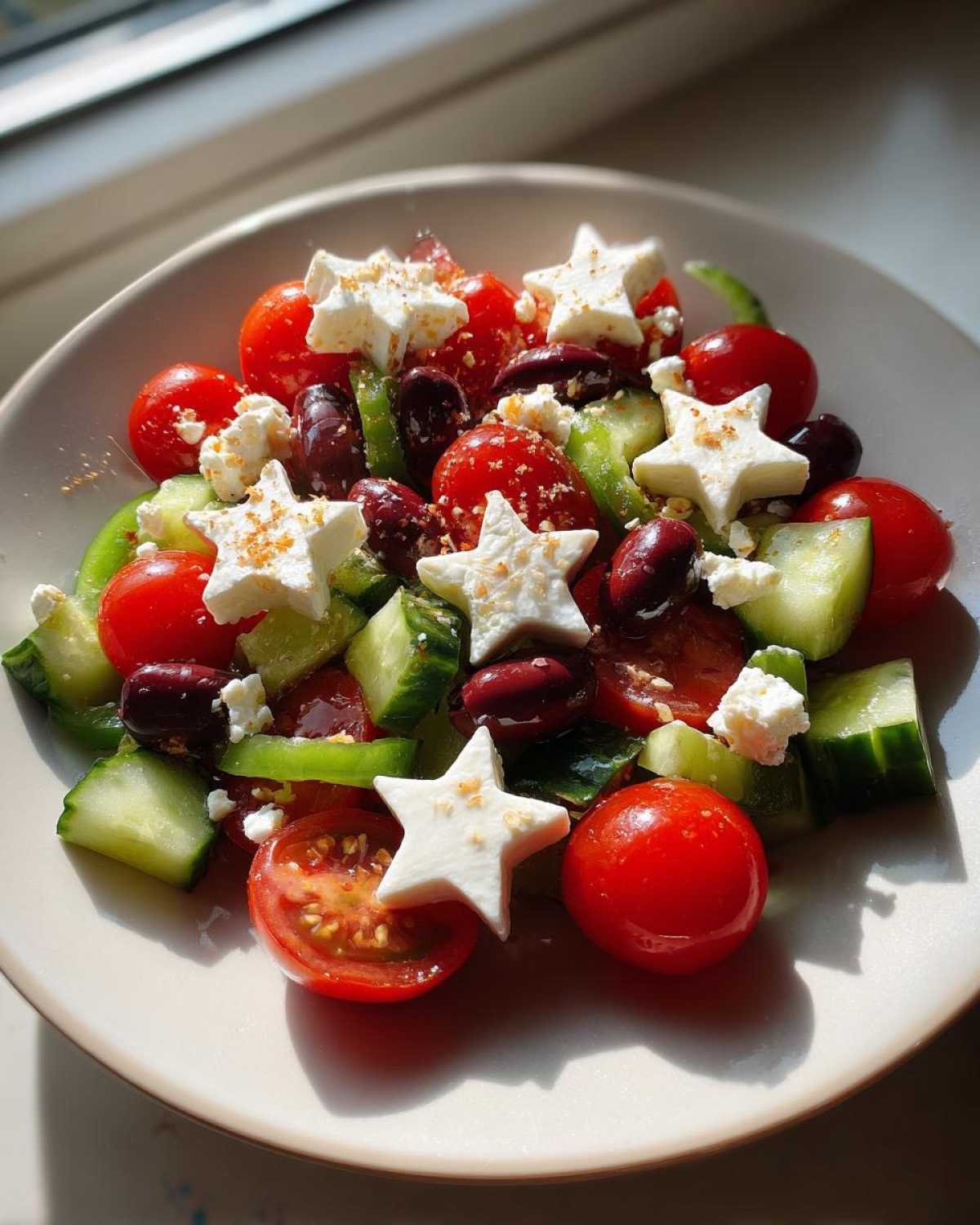 Kid-Friendly Greek Salad with Feta Cheese Stars - detail 4