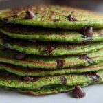 Kid-Friendly Green Spinach Pancakes With Mint Chocolate Chip