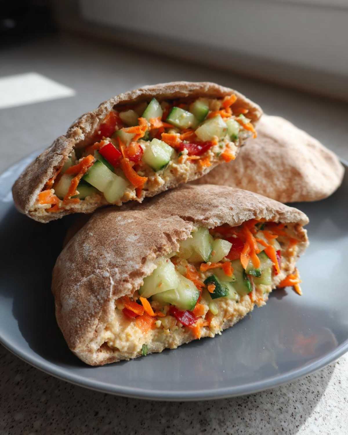 Kid-Friendly Hummus & Veggie Pita Pockets - detail 1