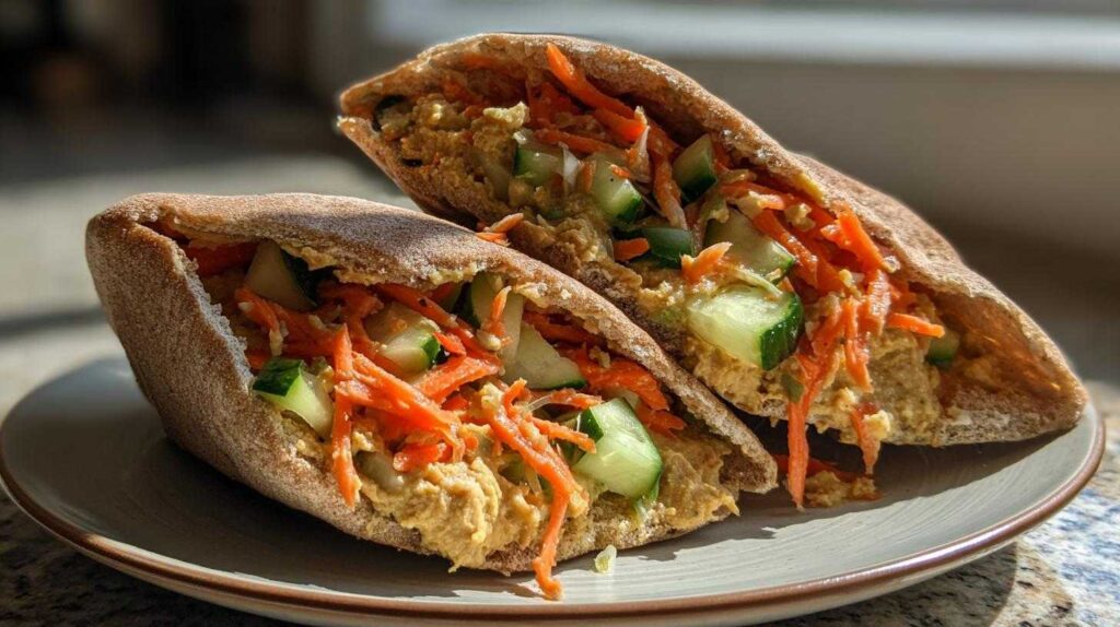 Kid-Friendly Hummus & Veggie Pita Pockets