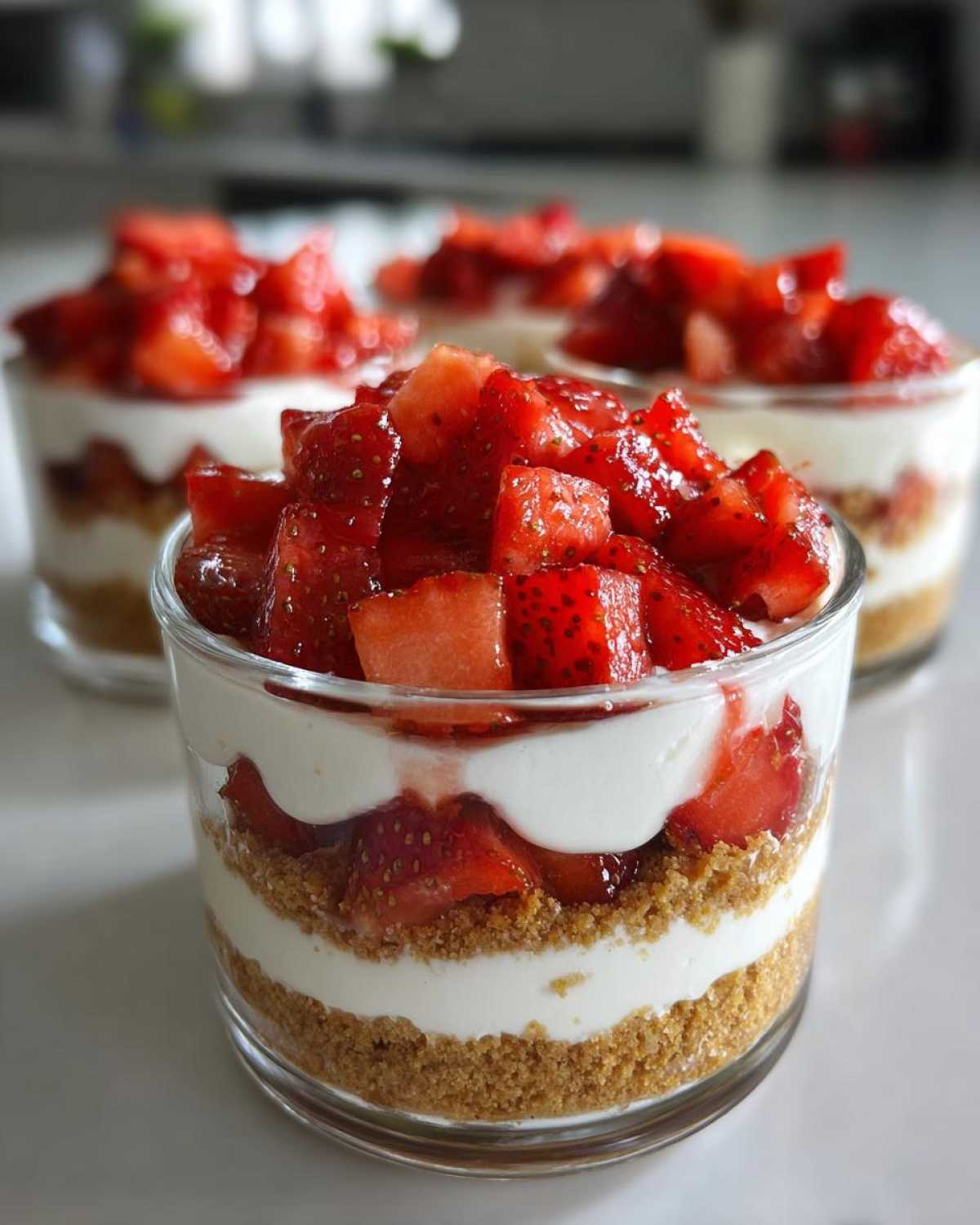 Kid-Friendly No-Bake Strawberry Cheesecake Cups - detail 2