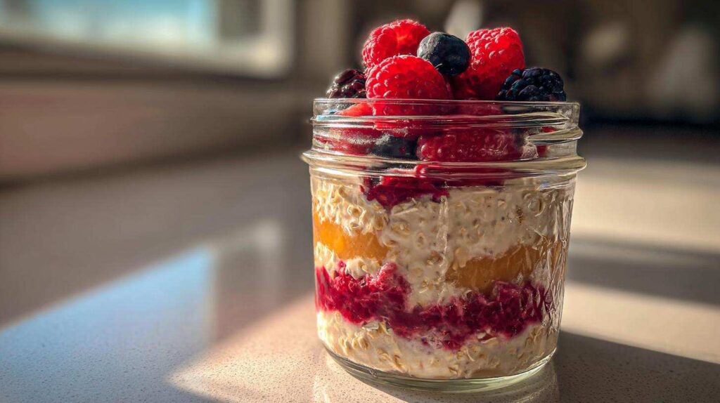 Kid-Friendly Overnight Berry Oatmeal Jars