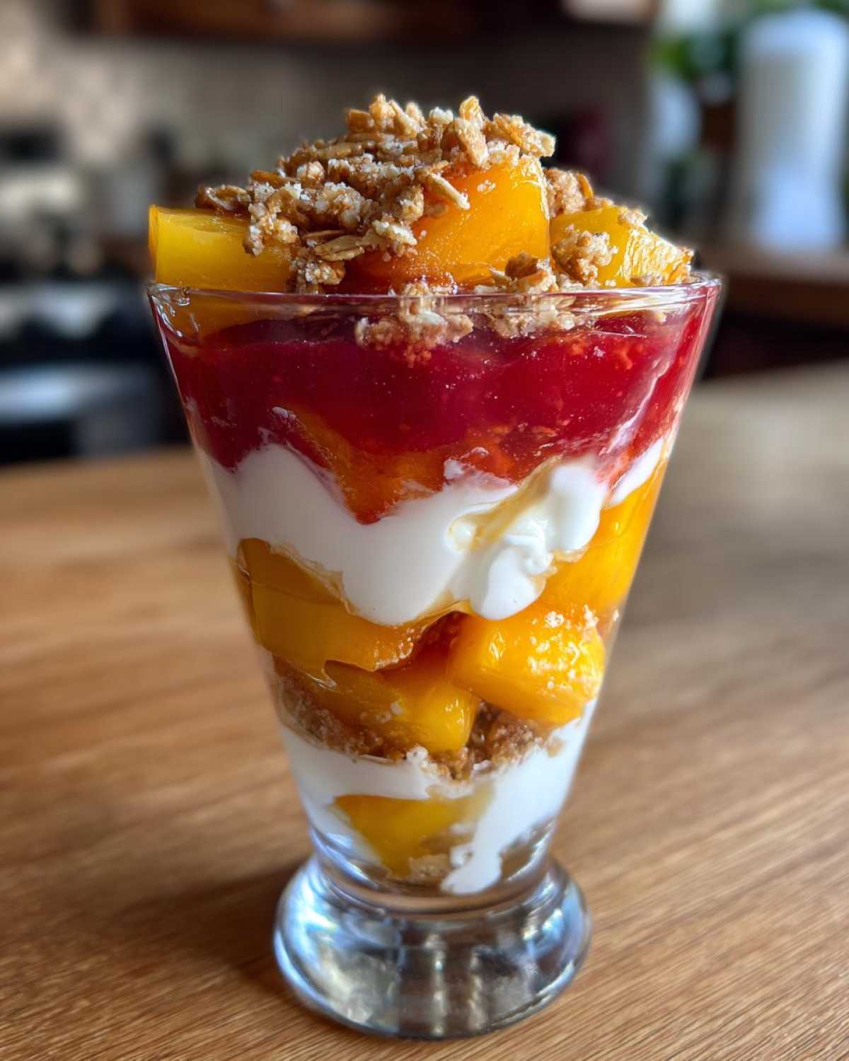 Kid-Friendly Peach Melba Parfaits with Granola - detail 1