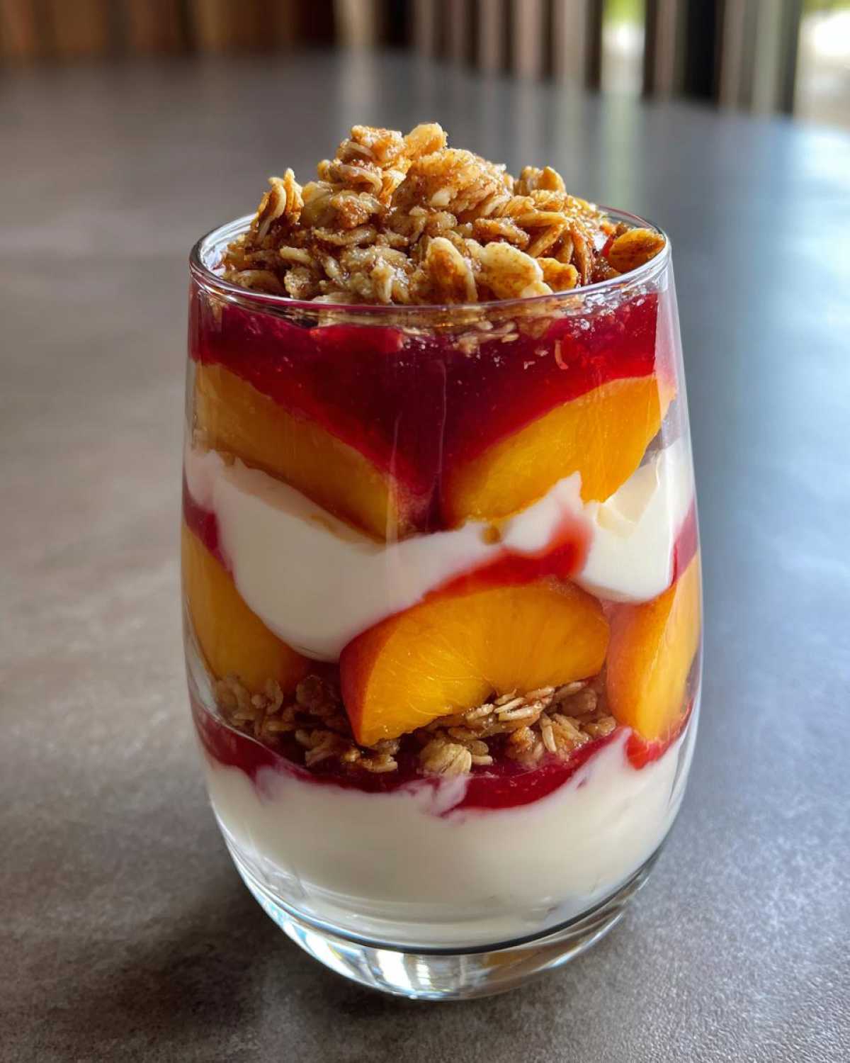 Kid-Friendly Peach Melba Parfaits with Granola - detail 2