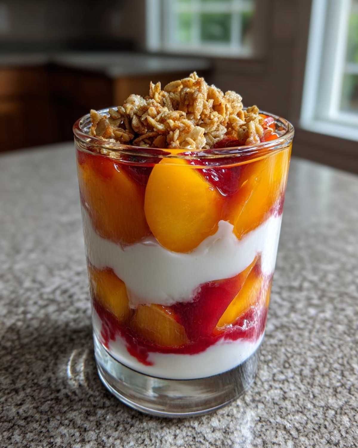 Kid-Friendly Peach Melba Parfaits with Granola - detail 3