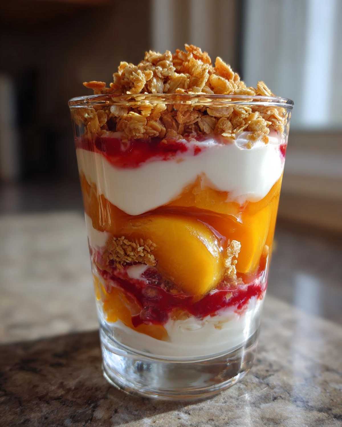 Kid-Friendly Peach Melba Parfaits with Granola - detail 4