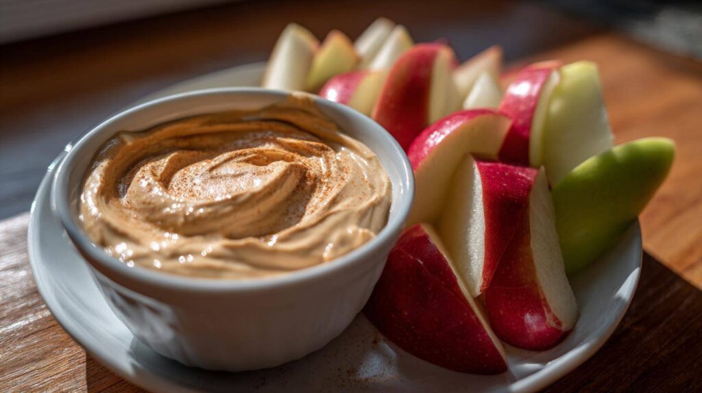Kid-Friendly Peanut Butter Yogurt Dip with Apple Slices
