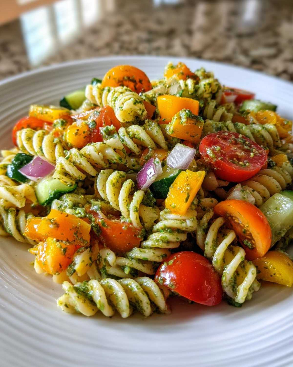 Kid-Friendly Rainbow Pesto Pasta Salad - detail 1
