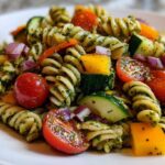 Kid-Friendly Rainbow Pesto Pasta Salad