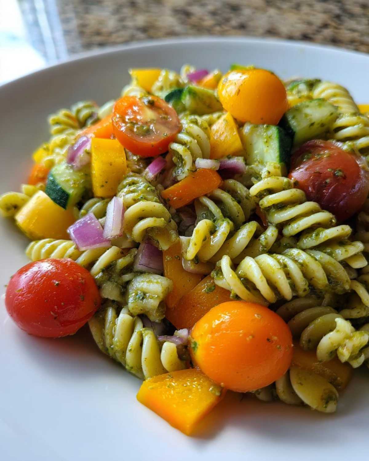 Kid-Friendly Rainbow Pesto Pasta Salad - detail 2