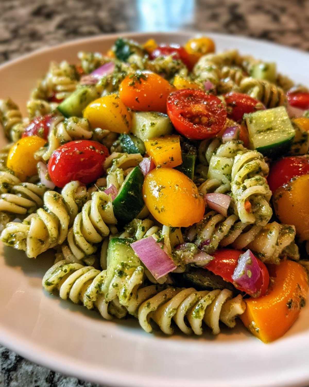 Kid-Friendly Rainbow Pesto Pasta Salad - detail 3