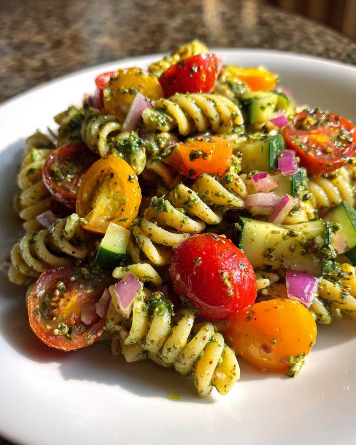 Kid-Friendly Rainbow Pesto Pasta Salad - detail 4