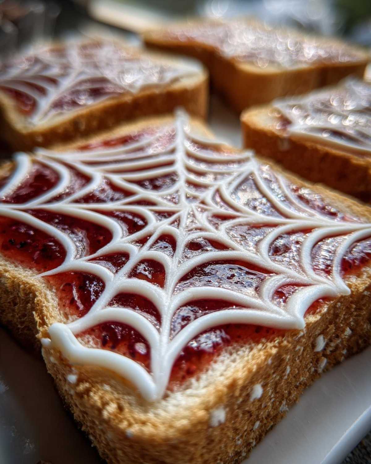 Kid-Friendly Spider Web PB&J Sandwiches (Halloween) - detail 2