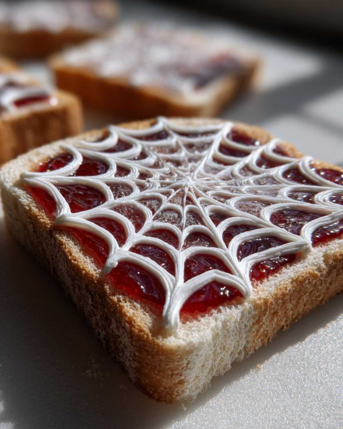 Kid-Friendly Spider Web PB&J Sandwiches (Halloween) - detail 4