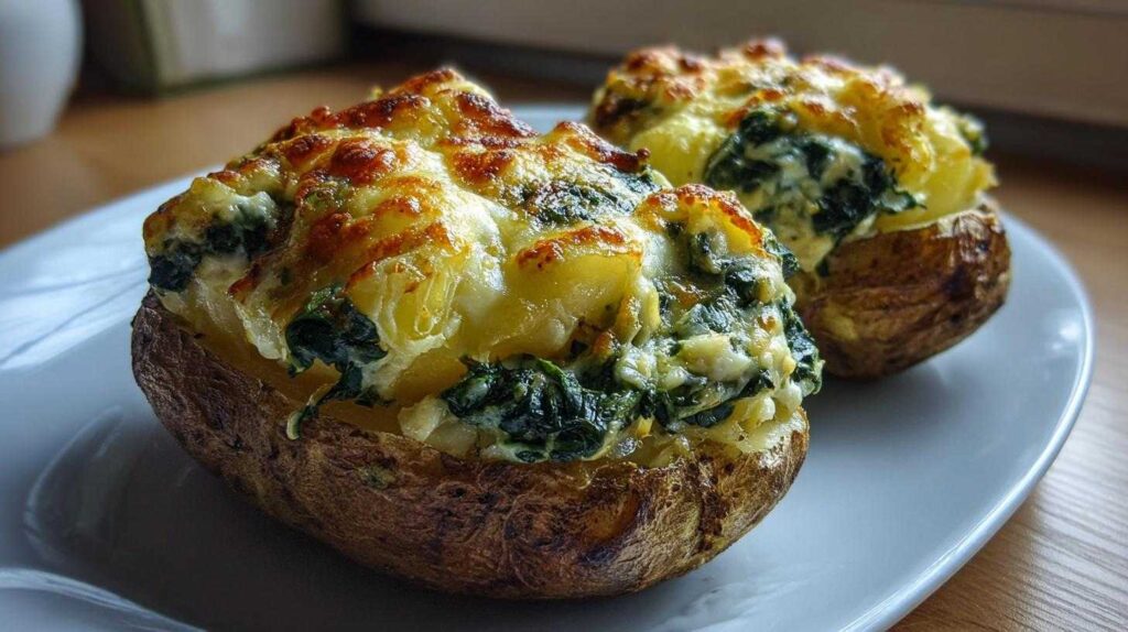 Kid-Friendly Spinach & Cheese Stuffed Potatoes