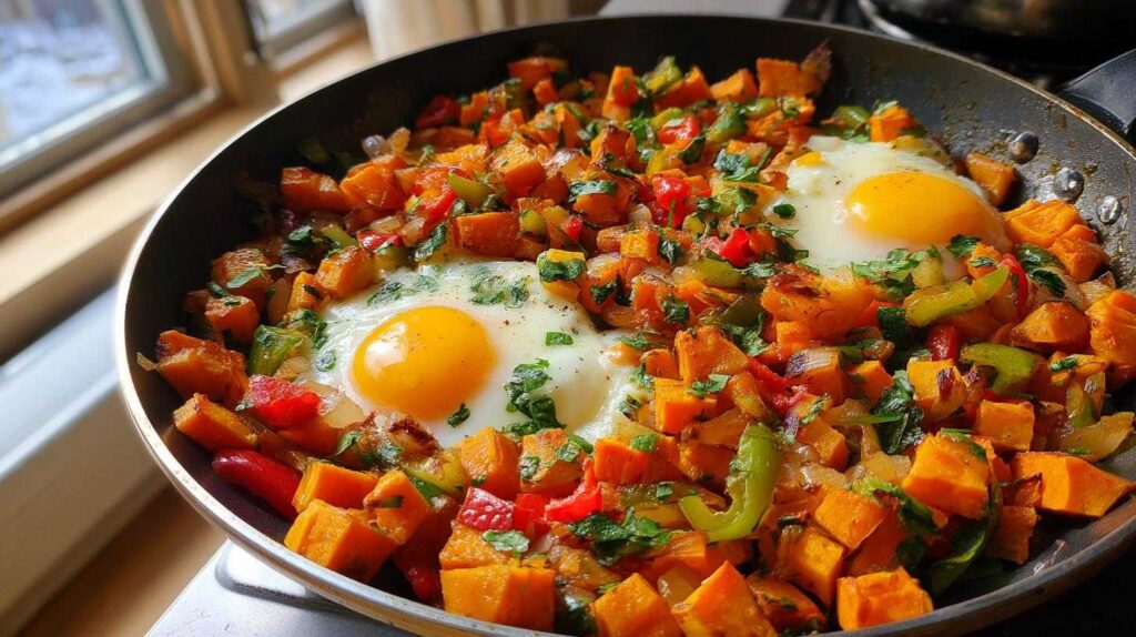Kid-Friendly Sweet Potato Hash with Eggs